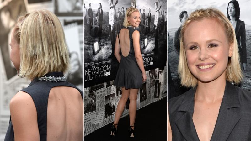 Illustration for article titled Cute White Dresses and Bizarre Black Lace at the Newsroom Premiere